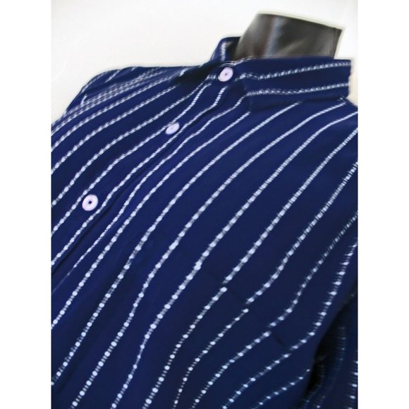 Tasso Elba, Men's , Dress Shirt, Blue Striped Checked, no iron, XXL - Picture 3 of 8